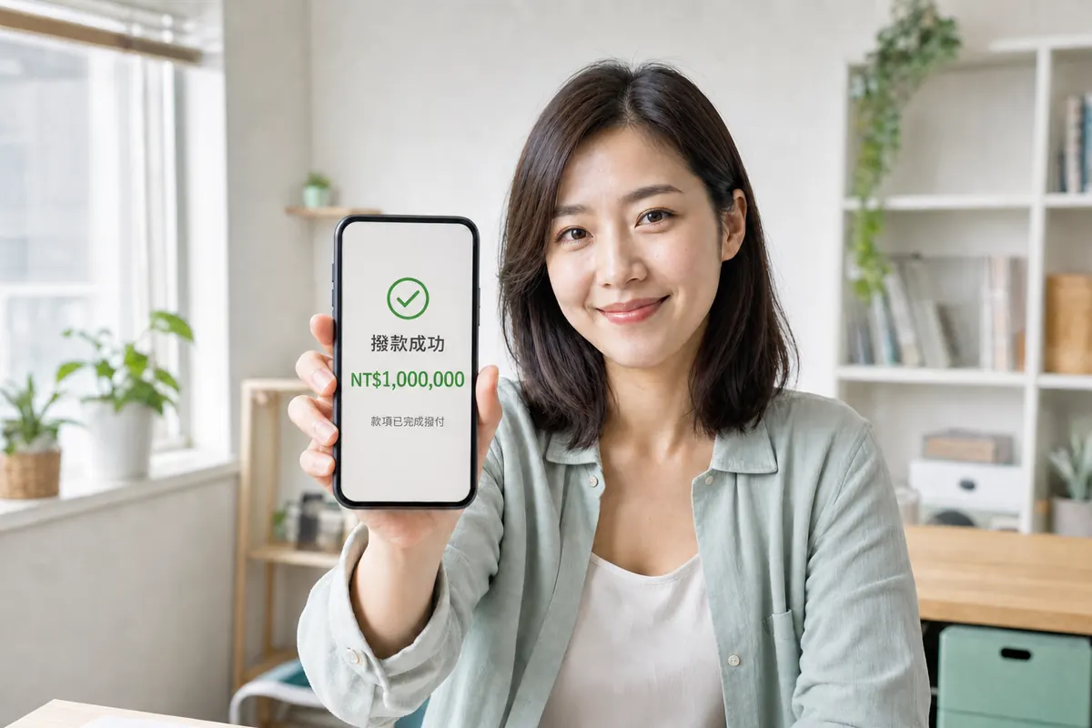 台灣女性查看一百萬元撥款成功結果